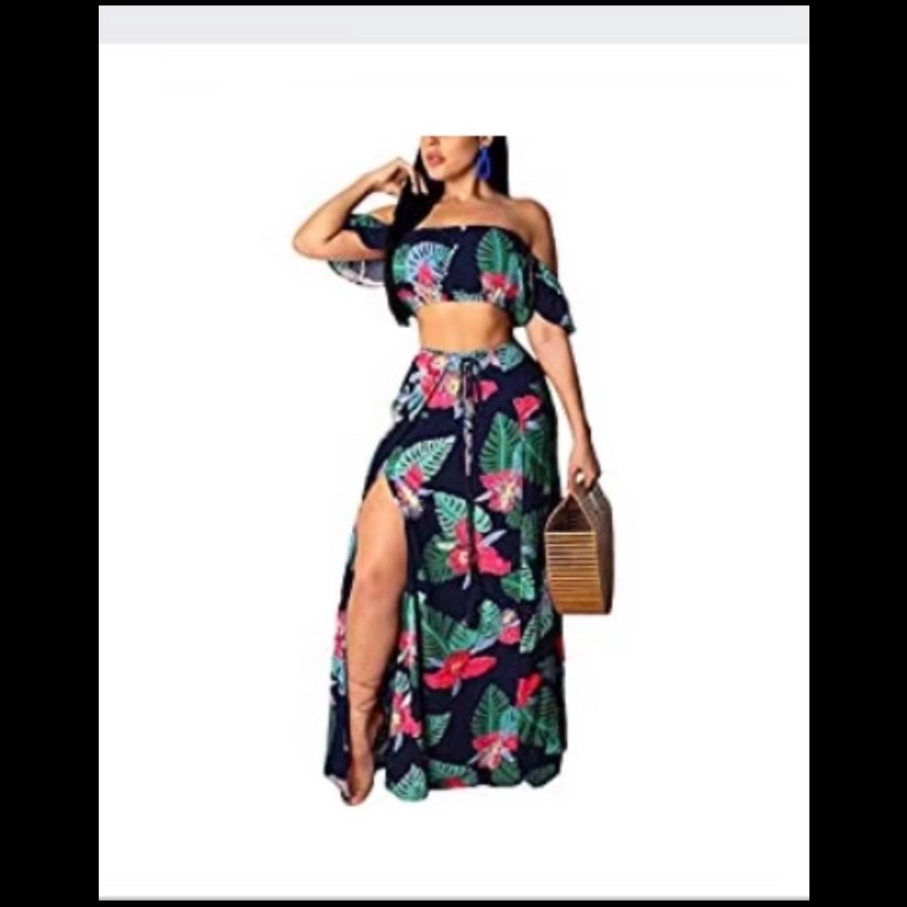 2 piece tropical outfit